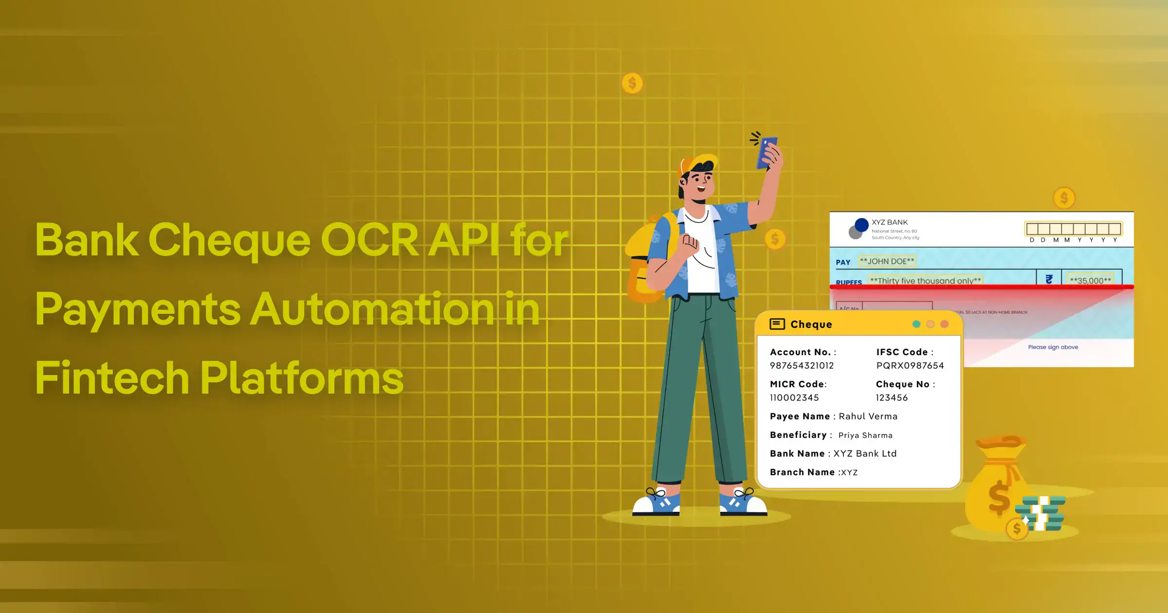 Bank Cheque OCR API for Payments Automation in Fintech Platforms