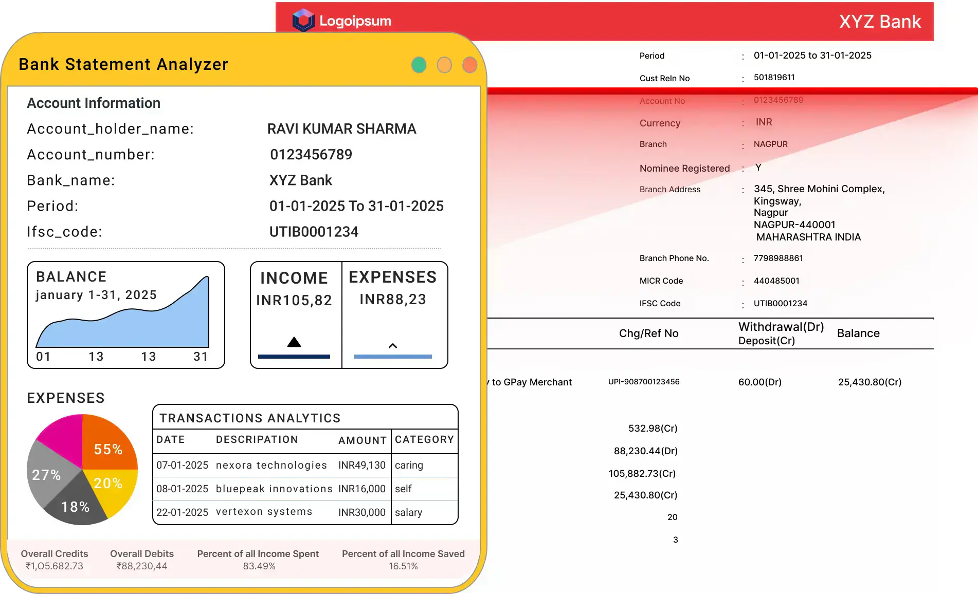 Bank Statement Analyzer api