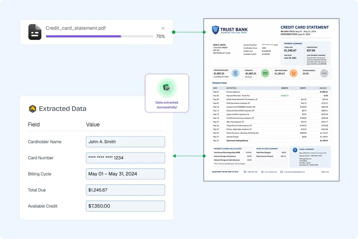 Credit Card Statements OCR API