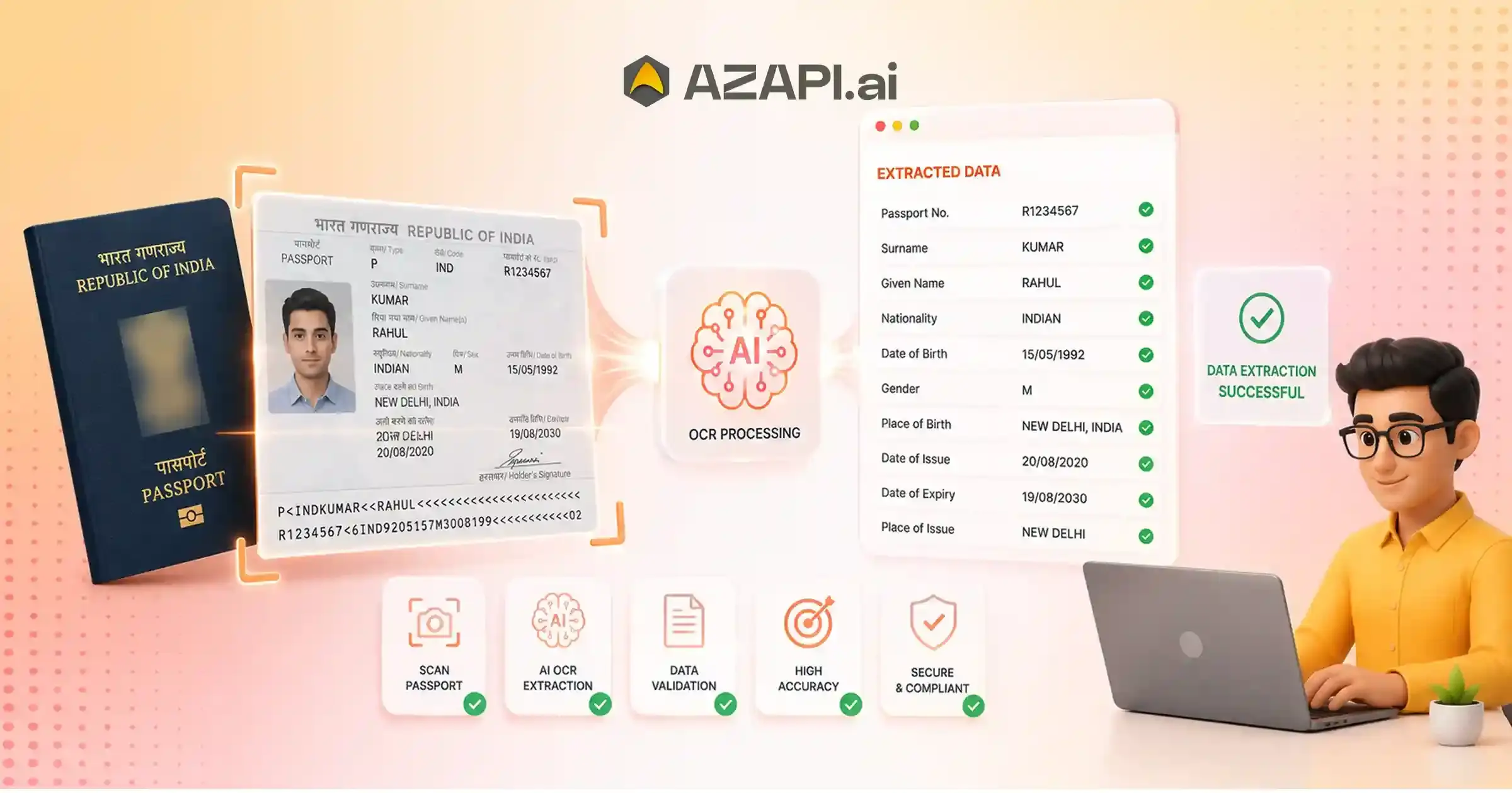 extract passport details using ai ocr api